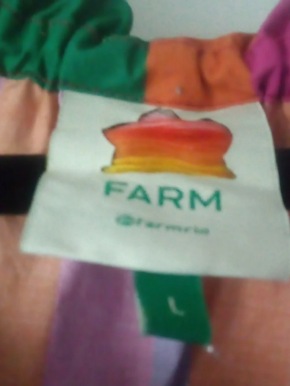 FARM RIO RAINBOW STRIPES Boho Dress with Puff Sleeves - Picture 2 of 2